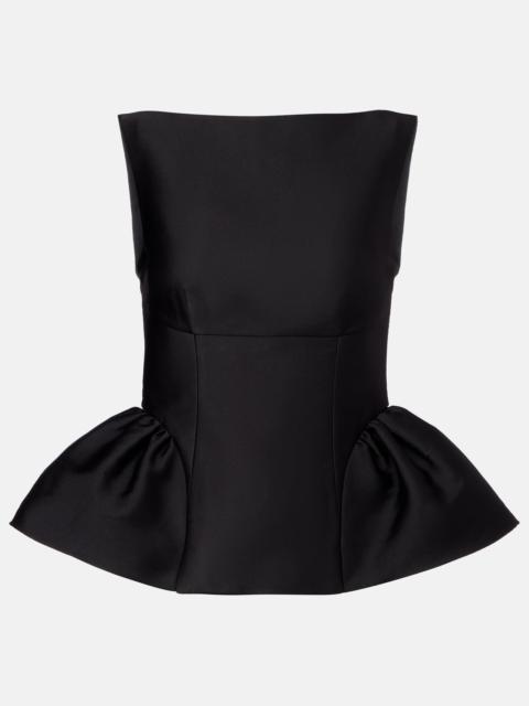 Peplum taffeta top