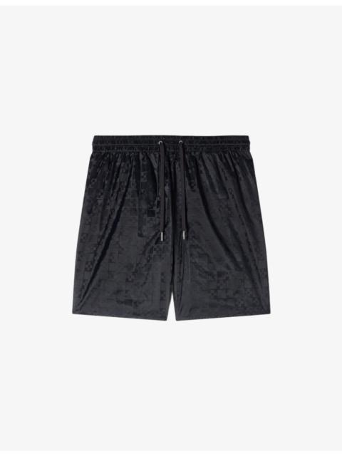Jacquard-print elasticated-waist regular-fit woven swim shorts