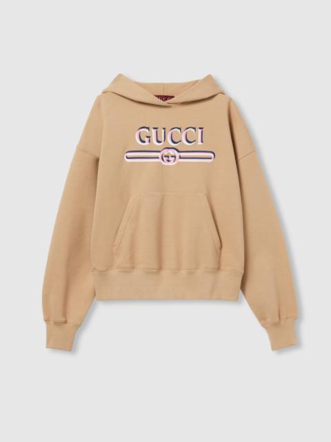 Cotton hooded sweatshirt with print