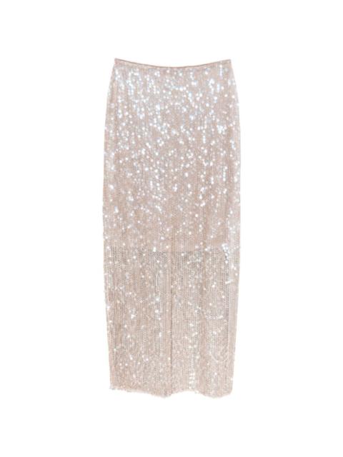 sequin embellished midi skirt