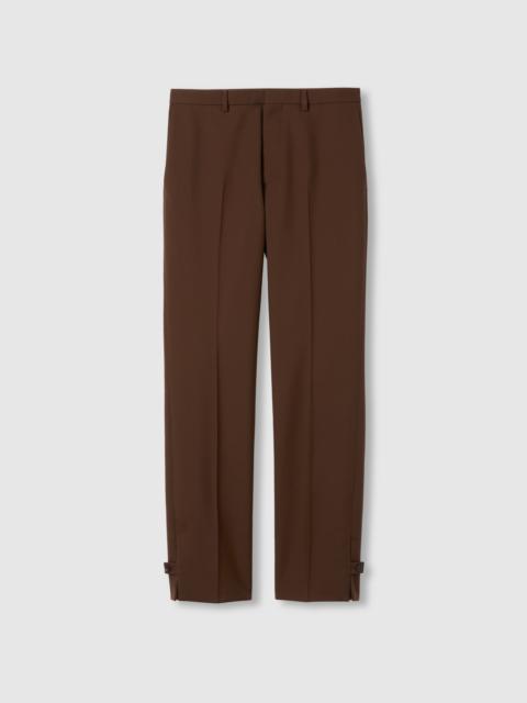 Embossed wool twill pants