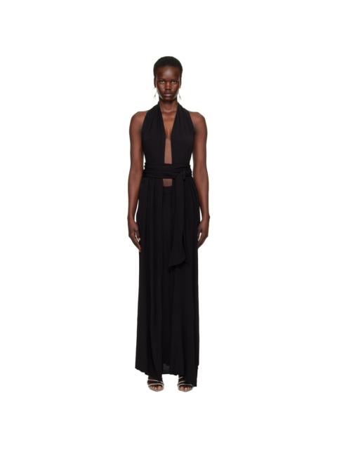 Black Trapeze Maxi Dress