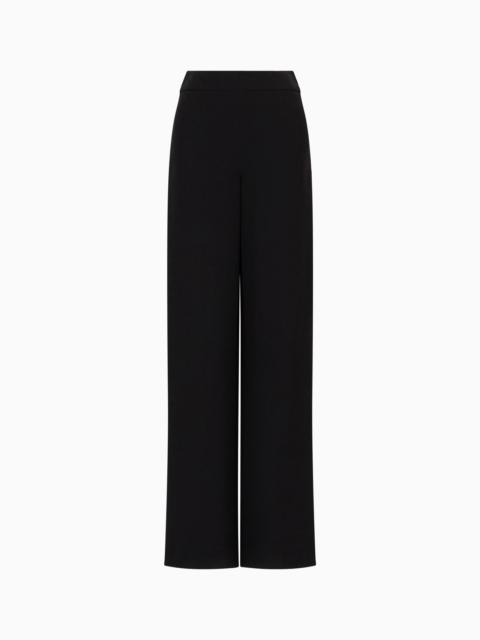 Straight-cut, silk-cady trousers