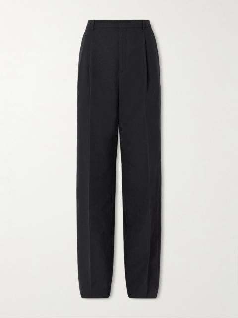 Pleated Grain De Poudre Wool Straight-leg Pants