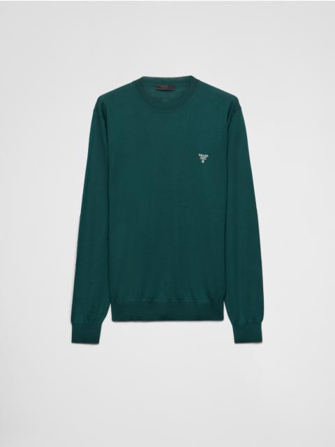 Superfine wool crew-neck sweater
