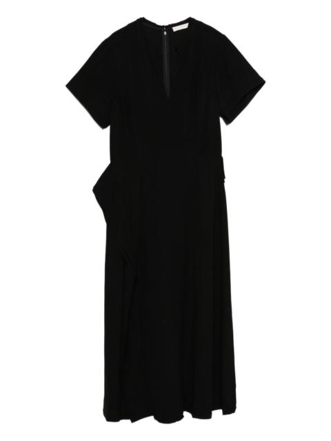 v-neck draped dress