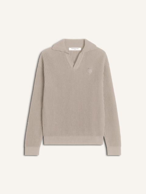 FOX HEAD COTTON RIBBED POLO JUMPER