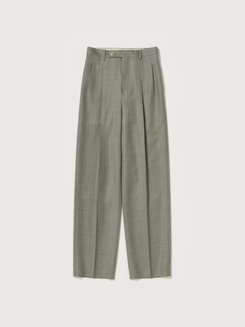 BLUEFACED WOOL TWO-TUCK SLACKS