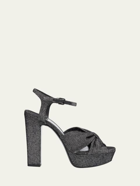 120mm Heloise Glitter Knot Platform Sandals