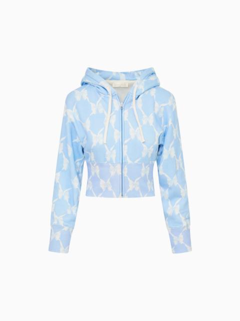 Arienne Cropped Bow Print Hoodie