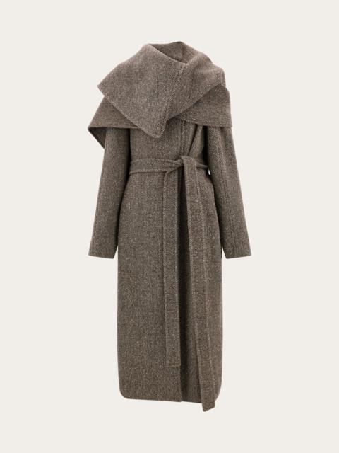 Oversize asymmetrical coat