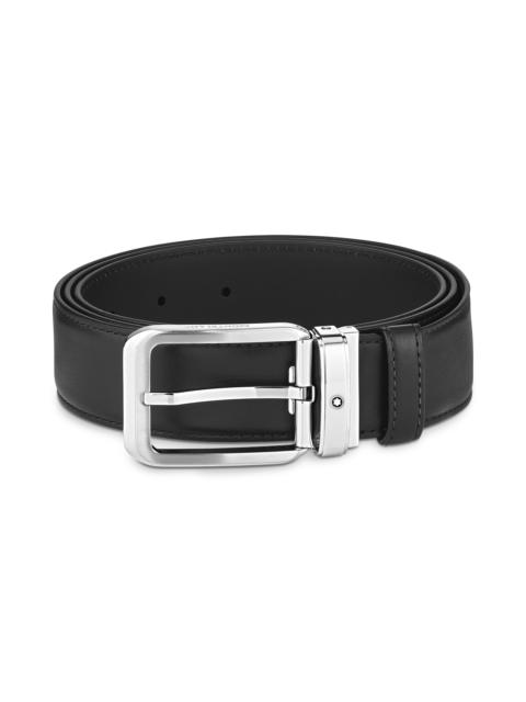 Black 35 mm leather belt