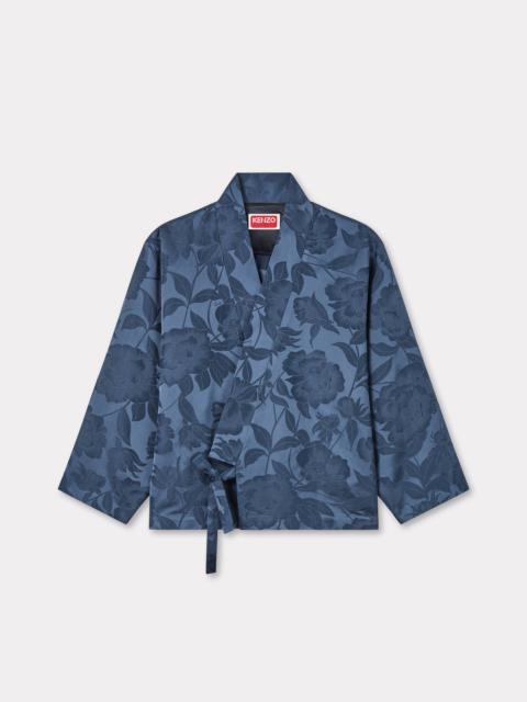 'KENZO Peonies' kimono jacket in jacquard cotton linen