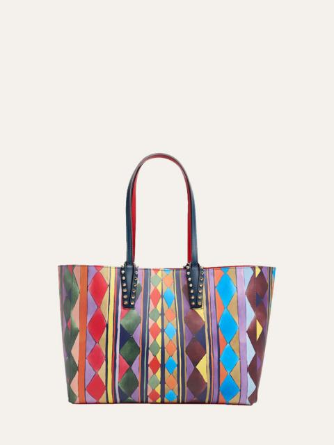 Cabata Small Losange-Print Leather Tote Bag
