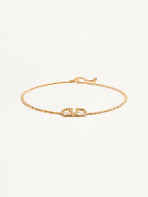 VLOGO SIGNATURE CHAIN BELT WITH CRYSTALS