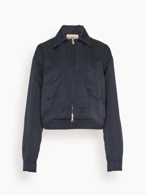 Duchesse Satin Jacket in Blue/Black