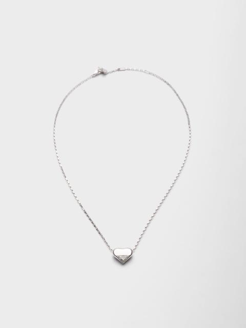 Eternal Gold Nano Heart necklace in white gold with lab-created diamond