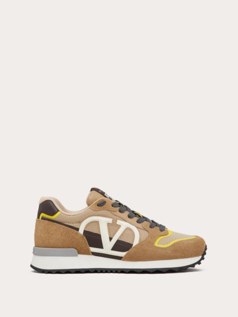 VLOGO PACE LOW-TOP SNEAKER IN SPLIT LEATHER, FABRIC AND CALF LEATHER