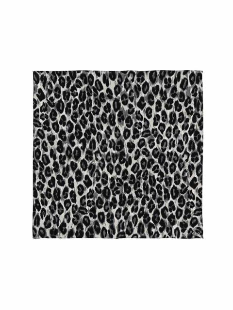 SILK SCARF LEOPARD (CHIRIMEN) GREY