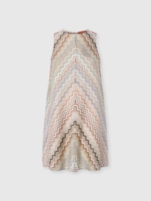 Dégradé zig zag viscose mini-dress