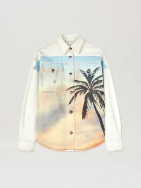 Sunrise Palm denim overshirt