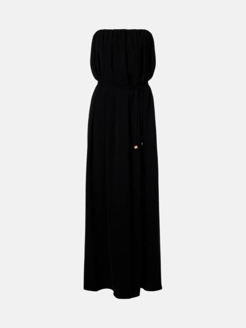 Elegante Sax crêpe strapless gown