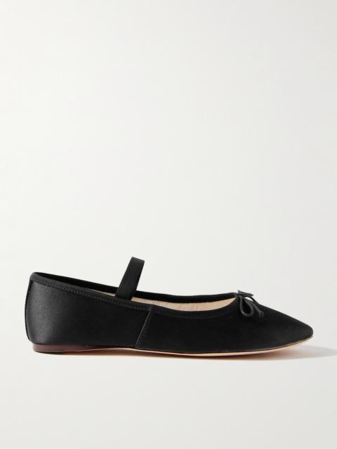 + Net Sustain Leonie Grosgrain-trimmed Satin Ballet Flats
