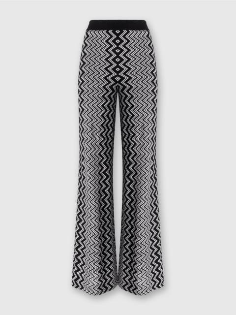 Zigzag wool and viscose trousers