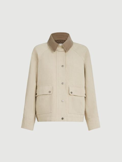 Linen and cotton canvas outerwear jacket