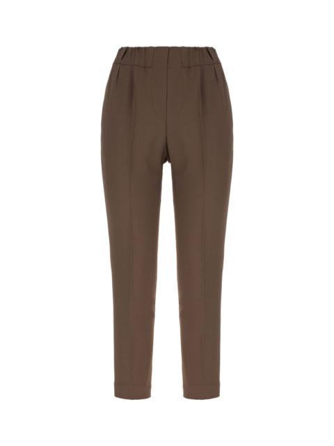 Brown Acetate Blend Pants