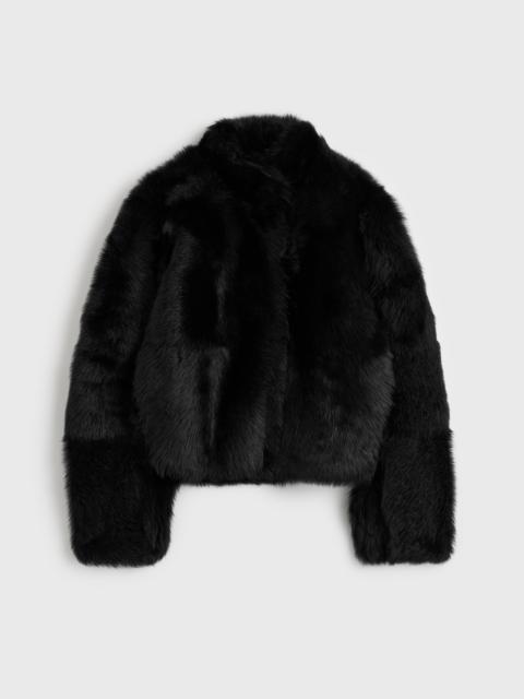 Silky shearling jacket black