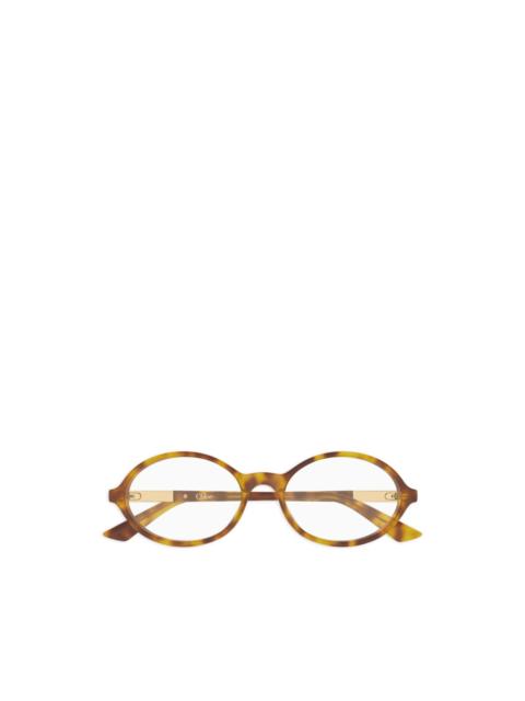 oval-frame glasses