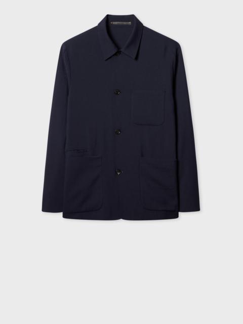 Navy Two-Ply Hopsack Wool Work Jacket