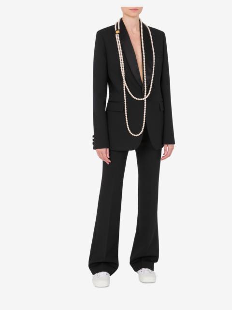 SINGLE-BREASTED JACKET WITH MAXI NECKLACES