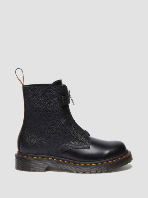 1460  Front Zip Leather Lace Up Boots