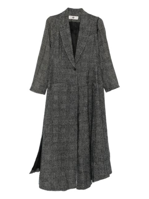 plaid single-breasted coat