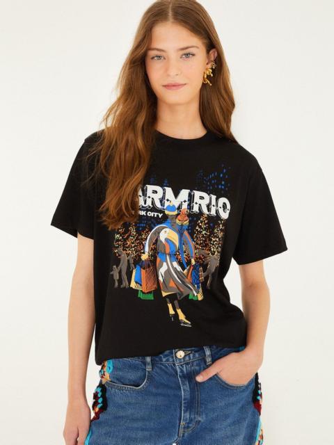 Black Nyc Skating Organic Cotton T-Shirt