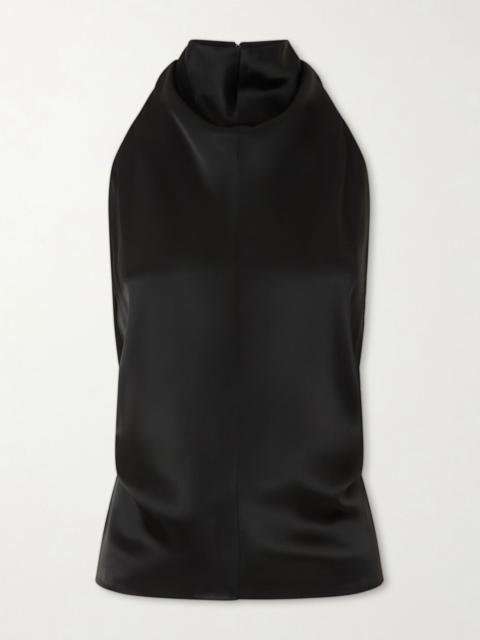 Rone satin halterneck blouse Black