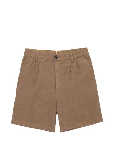 side-pocket button-fastening shorts
