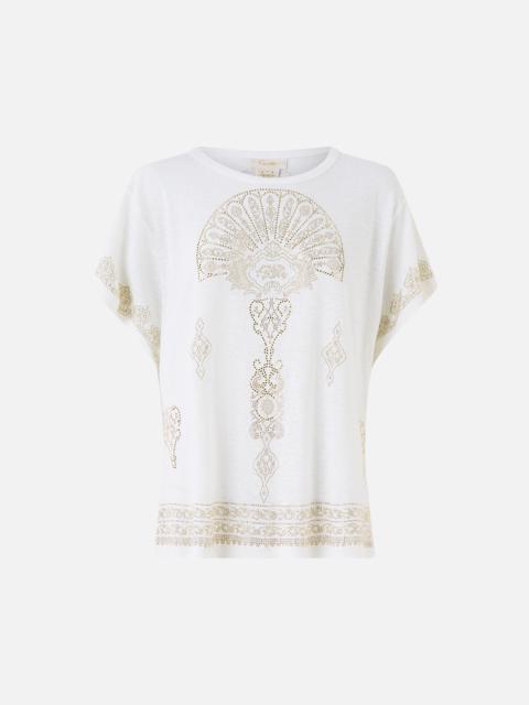 T-SHIRT WITH DROPPED ARMHOLE - WHITE