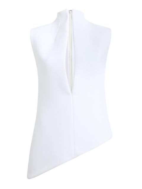 Von Asymmetric Crepe Top white