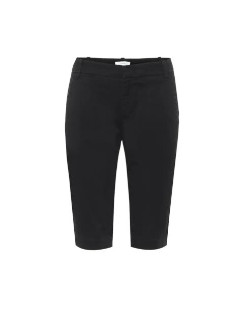 Mid-rise cotton Bermuda shorts