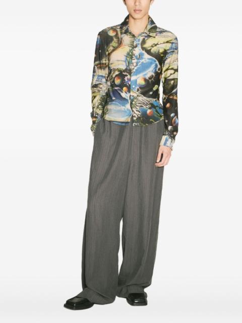 celestial-print shirt