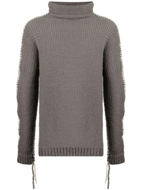 whipstitch-detail merino jumper