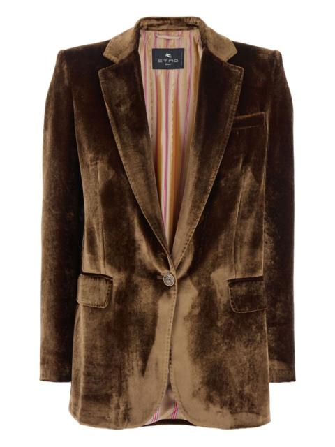 velvet single-button blazer