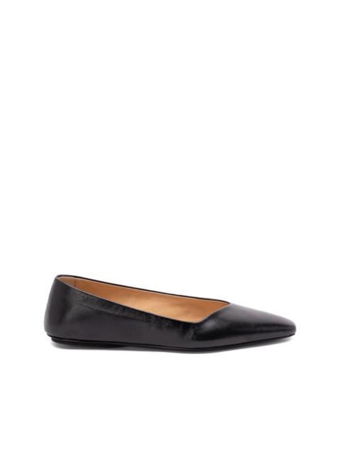 pointed-toe leather ballet flats