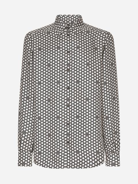 Silk Martini-fit shirt with DG print