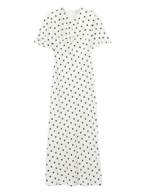 polka-dot cut-out maxi dress