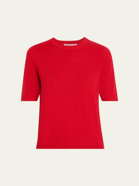 Cashmere-Cotton Knit Crewneck T-Shirt