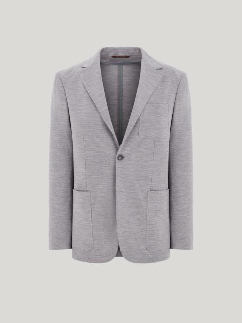 GRAY WOOL AND LYOCELL BLEND JERSEY JACKET